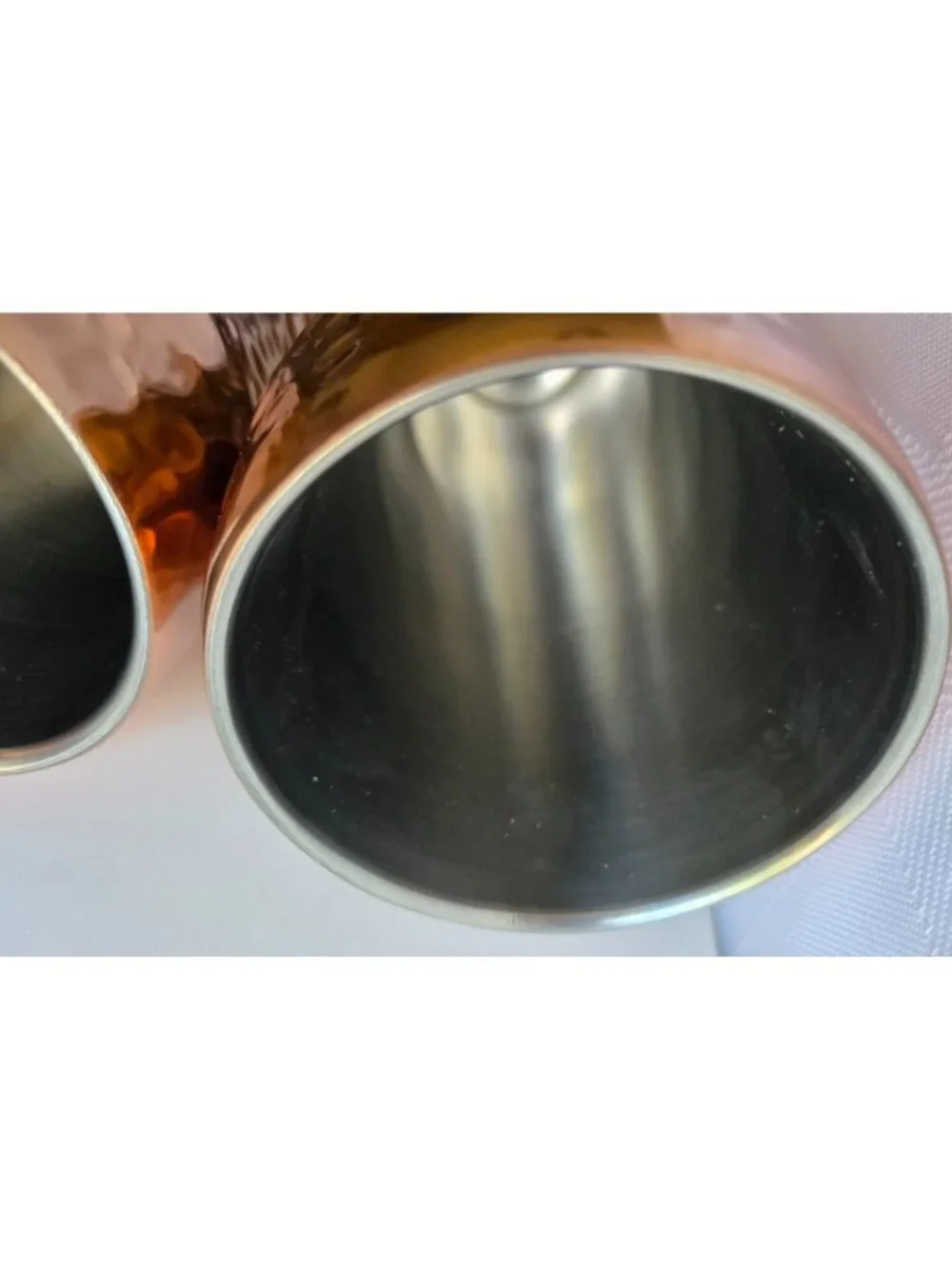 Hammered Copper Tapered Tumblers, 3-Piece Metal Drinking Cups Set for 3